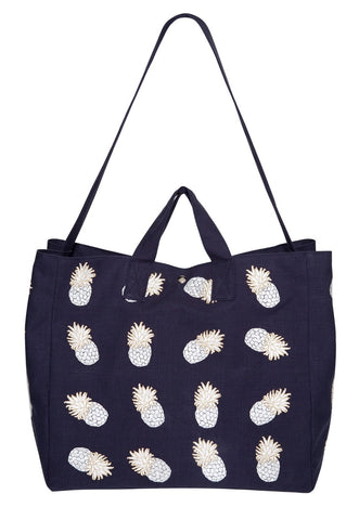Elizabeth Scarlett Ananas Indigo Tote Bag at Supernomad