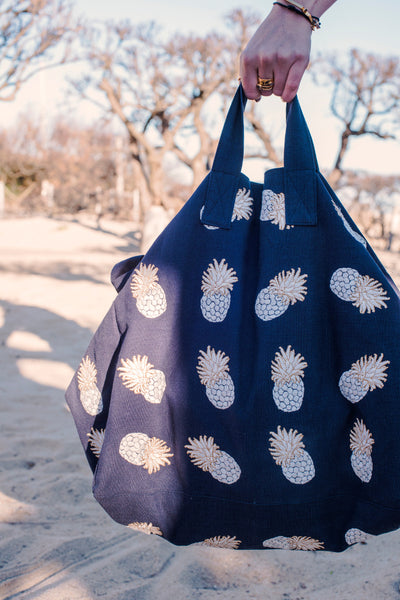 Elizabeth Scarlett Ananas Indigo Tote Bag at Supernomad
