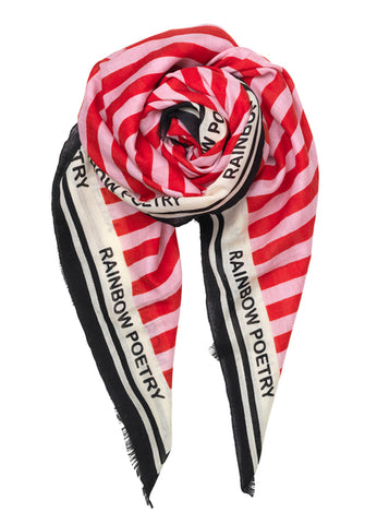 Becksondergaard Edna Wool/Silk Blend Scarf in Red Love at Supernomad