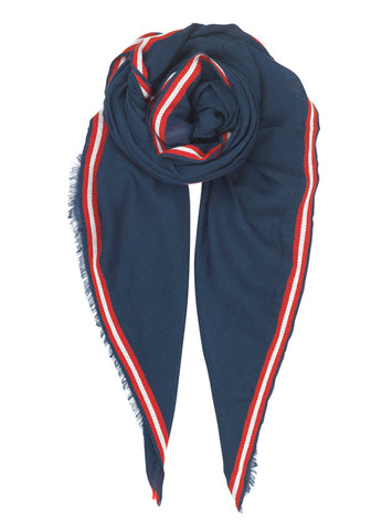 Becksondergaard Baja Wool Scarf in Blue Nights at Supernomad