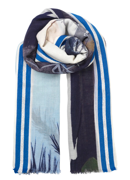 Becksondergaard Blue Beach Wool Scarf in Campanula at Supernomad