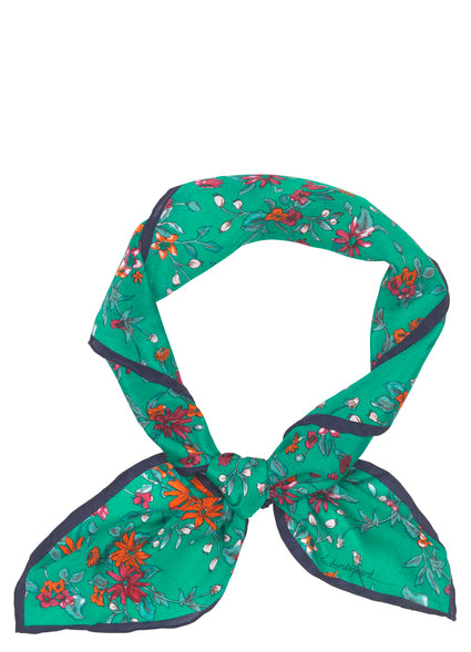 Becksondergaard Darwin Silk Square Scarf in Golf Green at Supernomad