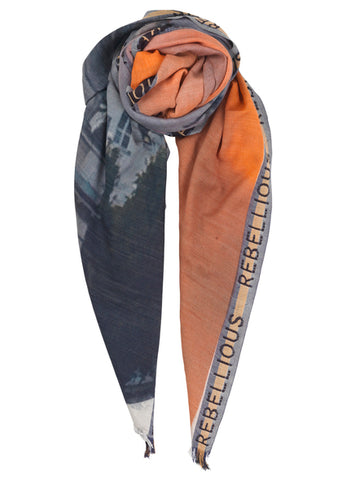 Becksondergaard Roxy Cotton/Wool Blend Scarf in Dusty Orange at Supernomad