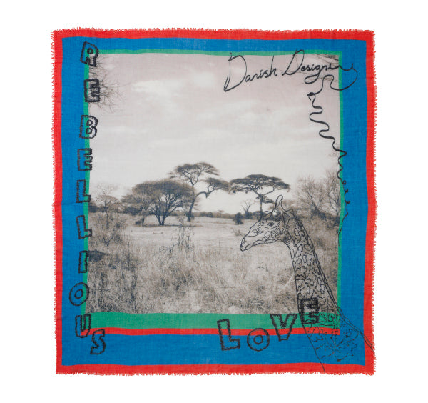 Becksondergaard Safari Wool Scarf in Red Love at Supernomad