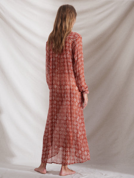 Cloe Cassandro Andrea Maxi Dress in Red Desert Kente at Supernomad