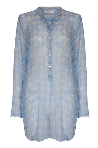 Cloe Cassandro Andrea Tunic in Pale Blue Kente at Supernomad