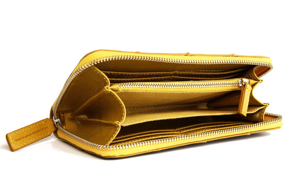 Elvis & Kresse Fire & Hide Zip Purse yellow interior at Supernomad