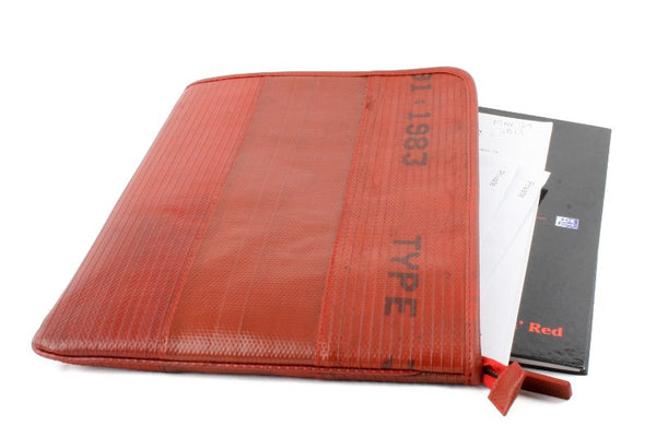 Red vintage Elvis & Kresse Laptop case made from ethical materials
