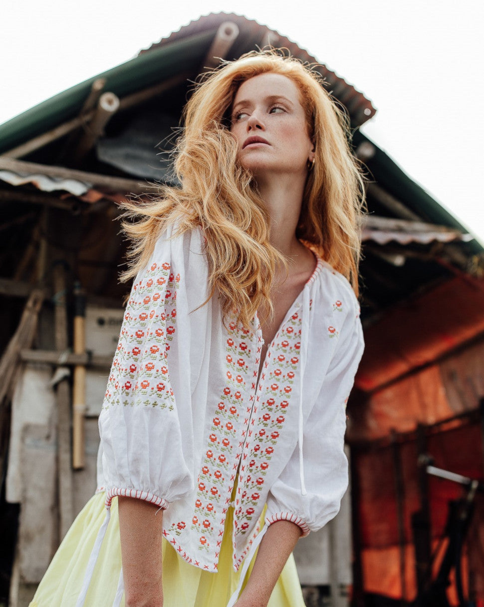 Smock top white clearance