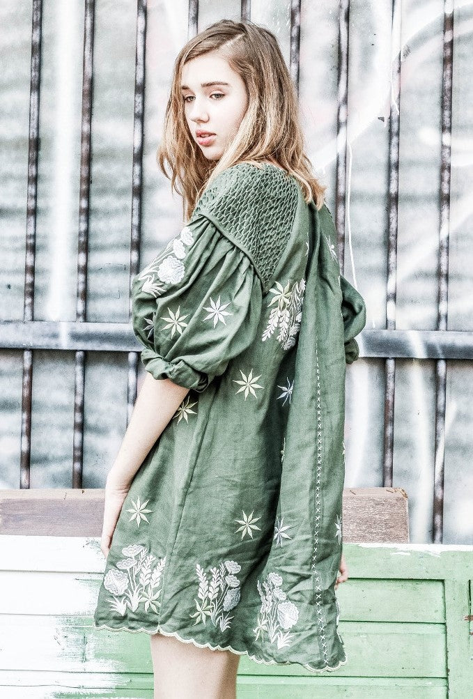 Innika Choo Mini Smock Dress in Green - Supernomad - Supernomad - the Luxury Edit for the Chic Wanderer Innika Choo Mini Smock Dress in Green - Supernomad - Supernomad - the Luxury Edit for the Chic Wanderer