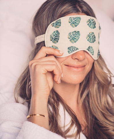 Elizabeth Scarlett Jungle Leaf Eye Mask at Supernomad