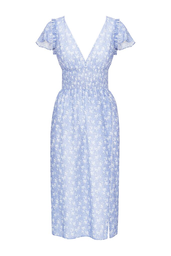 Kisuii Callista Dress in Blue Floral Supernomad Supernomad