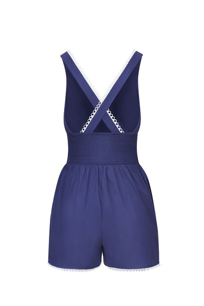 Kisuii Damaris Romper Playsuit in Indigo at Supernomad