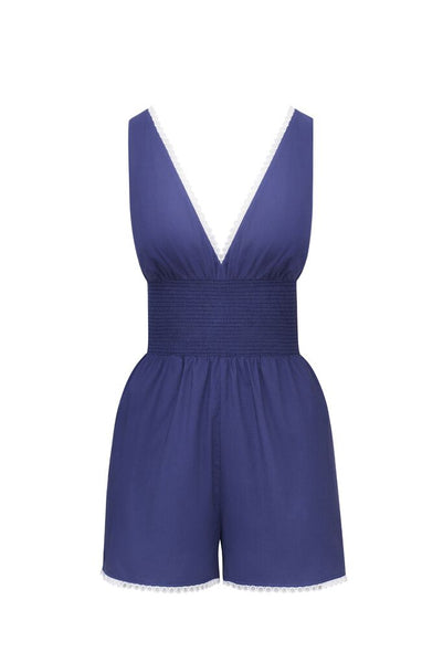 Kisuii Damaris Romper Playsuit in Indigo at Supernomad