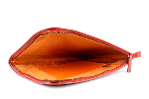 Inside of vintage Elvis & Kresse Laptop Case lined with reclaimed parachute silk