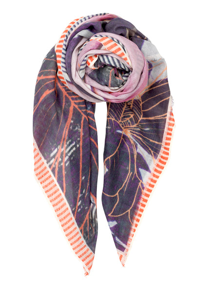 Becksondergaard - Eada Cotton/Wool Blend Scarf in Lantana