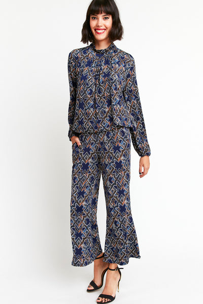 Onjenu Dawn Trouser in Star Tile Navy at Supernomad