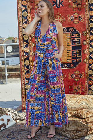 Onjenu Ciara Halterneck Jumpsuit in Majorelle at Supernomad