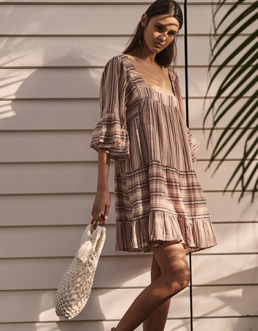 Tigerlily Tami Long Sleeve Mini Dress in Stripe at Supernomad