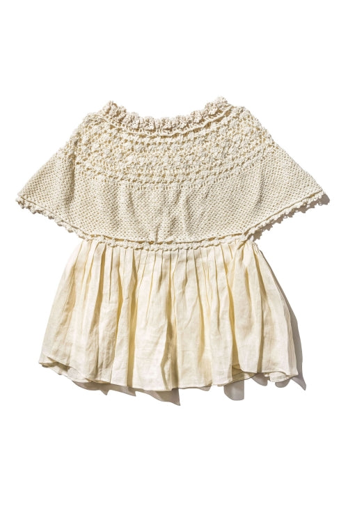Innika Choo Hand Crochet Collar Top - Paue Würful Cream - Supernomad -  Supernomad