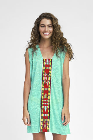 Pitusa Cheetah Tribal Mini Dress in Mint at Supernomad