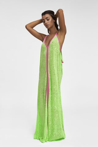 Pitusa Inca Sun Dress in Lime at Supernomad