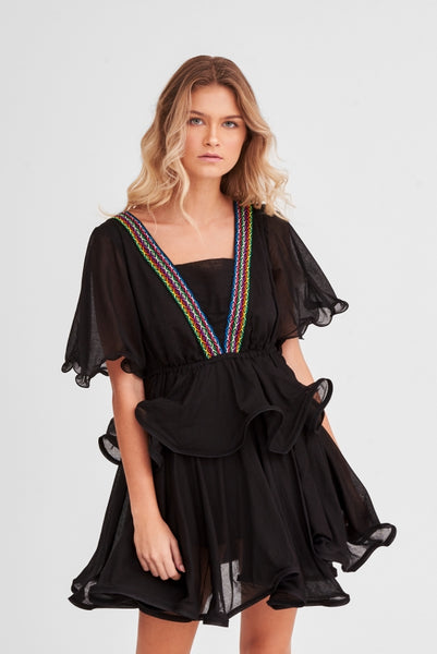 Pitusa Talullah Short Dress in Black at Supernomad