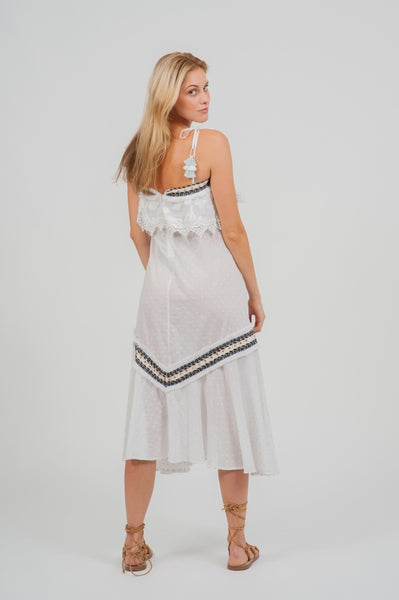 Place Nationale Mala Cotton Maxi Sun Dress in White at Supernomad