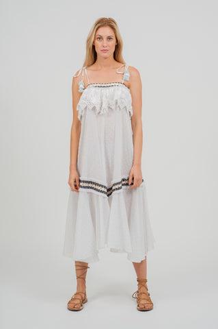 Place Nationale Mala Cotton Maxi Sun Dress in White at Supernomad