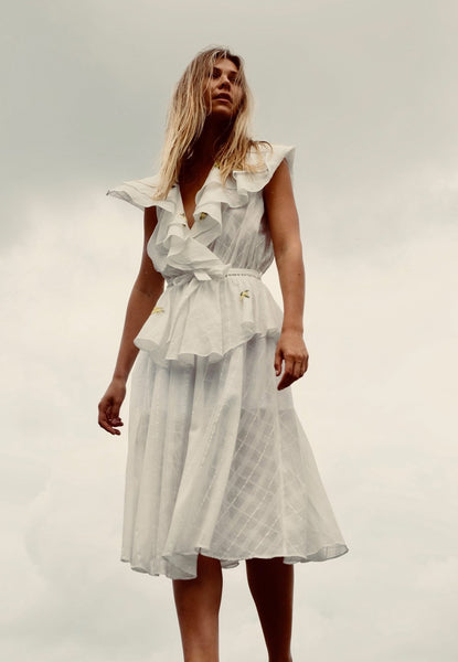 Innika Choo Pi Fürlunche Sailor Wrap Dress in Milk at Supernomad