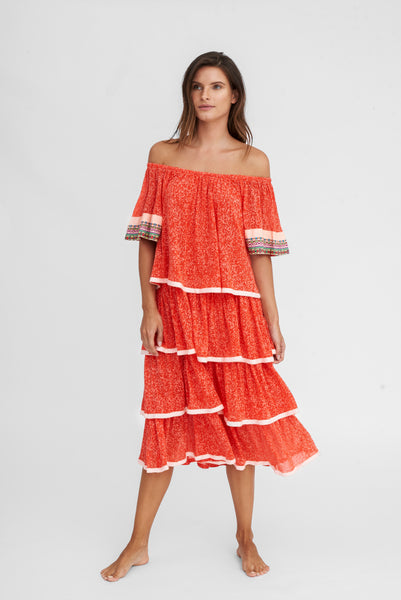 Pitusa Boho Dress in Strawberry at Supernomad