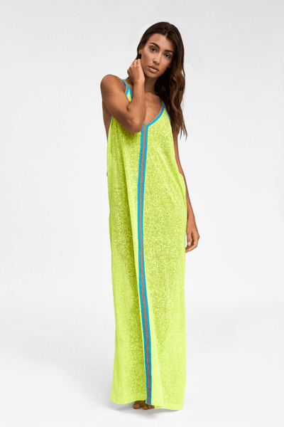 Pitusa Inca Sun Dress in Lemon with Turquoise at Supernomad