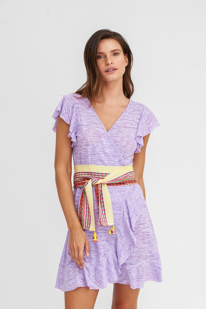 Lavender wrap dress best sale