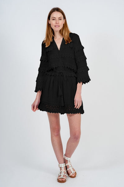 Place Nationale La Baule Mini Tea Dress in Black at Supernomad