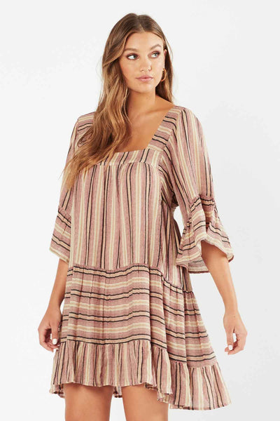 Tigerlily Tami Long Sleeve Mini Dress in Stripe at Supernomad