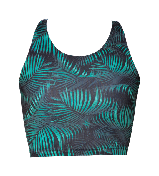 Under The Same Sun Yoga Crop Top in Green Palm