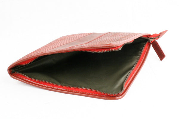 Inside of Elvis & Kresse iPad Tablet Case lined with recycled parachute silk